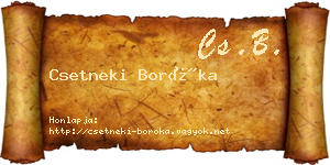 Csetneki Boróka névjegykártya